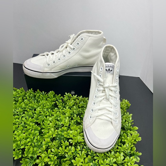 Adidas Originals Nizza High Cloud WHITE/BLACK Size 5.5 ( FW8351) Rare - Picture 2 of 11